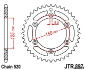 Звезда JT 897.52 для мотоцикла, доставка по России