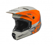 Шлем FLY RACING KINETIC Straight Edge оранжевый/серый матовый детский для мото, доставка по России