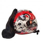 Косичка-хвост на шлем Crazy Iron black для мото, доставка по России